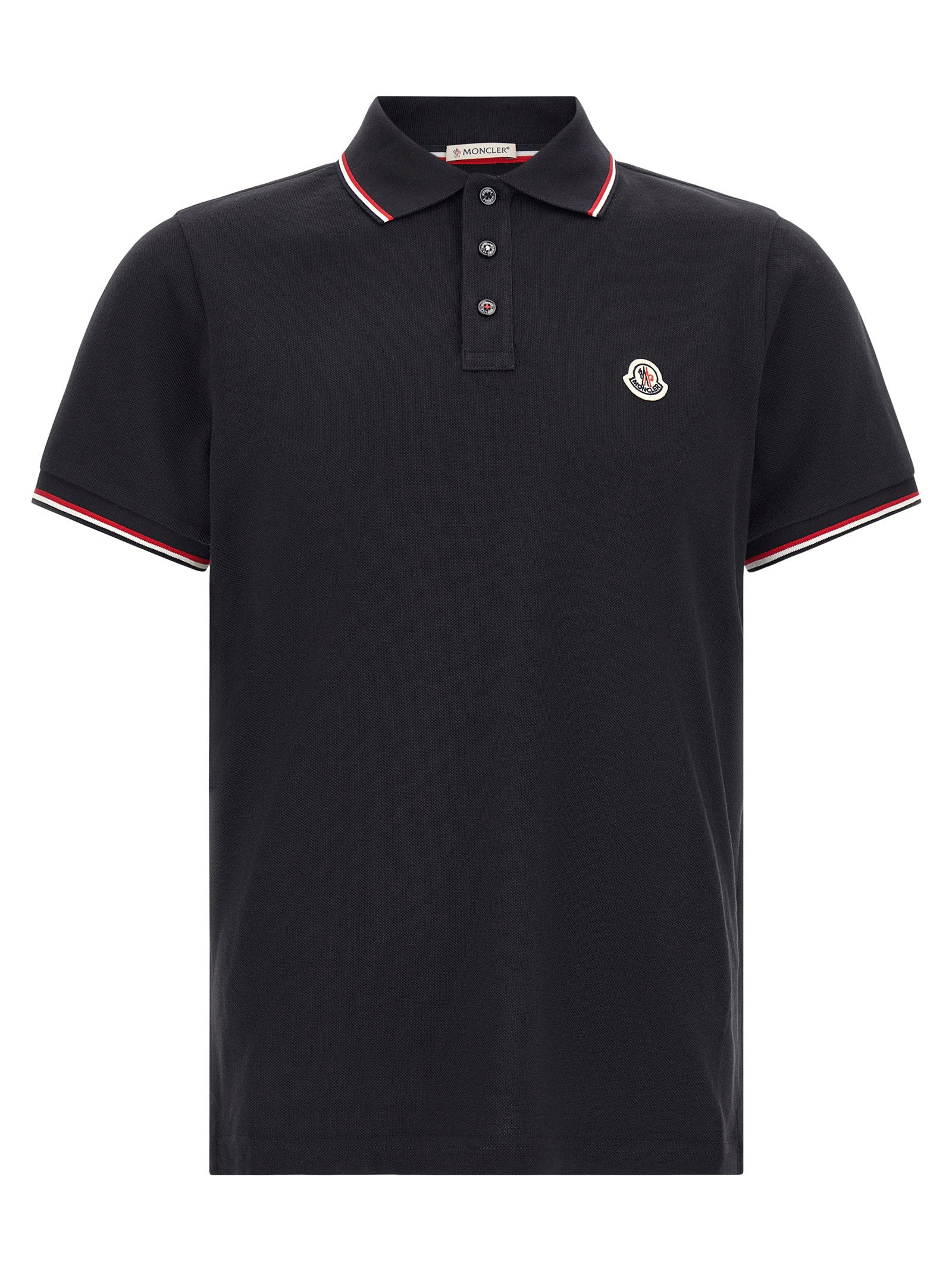 Tricolor Trim Polo Shirt — Navy