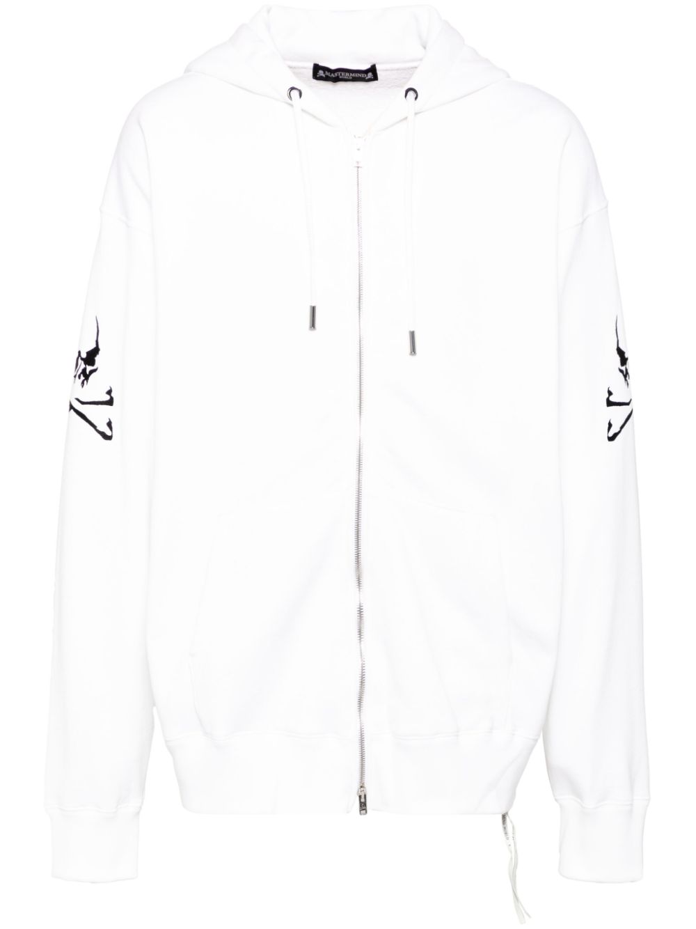 Logo-embroidered hoodie - White