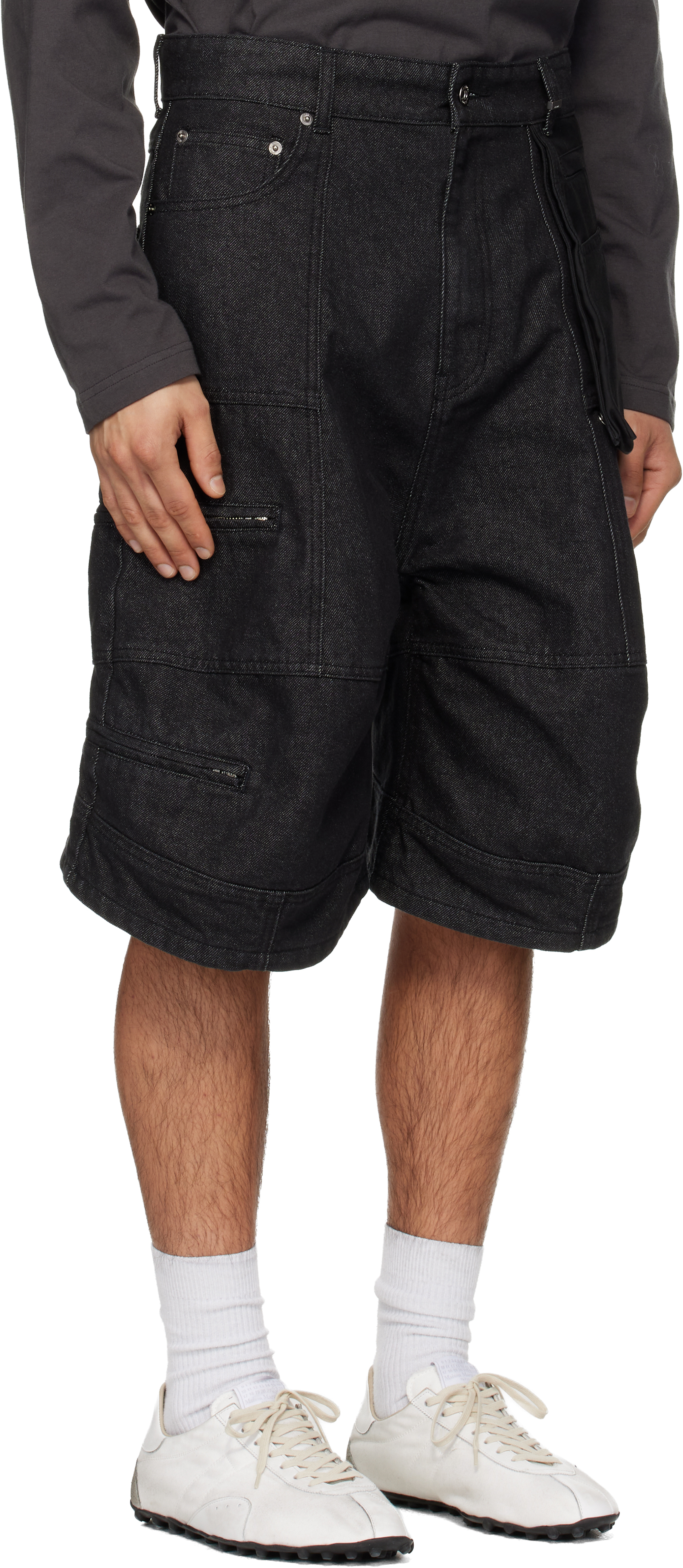Black Carpenter Denim Shorts