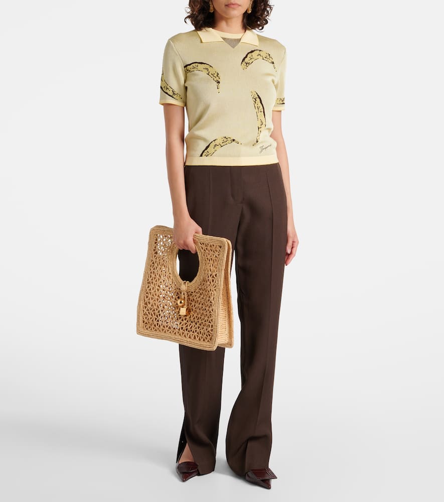 Jacquemus Spiaggia Small raffia tote bag
