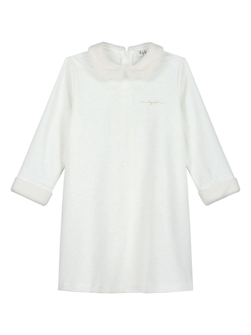 Embroidered-logo dress - White