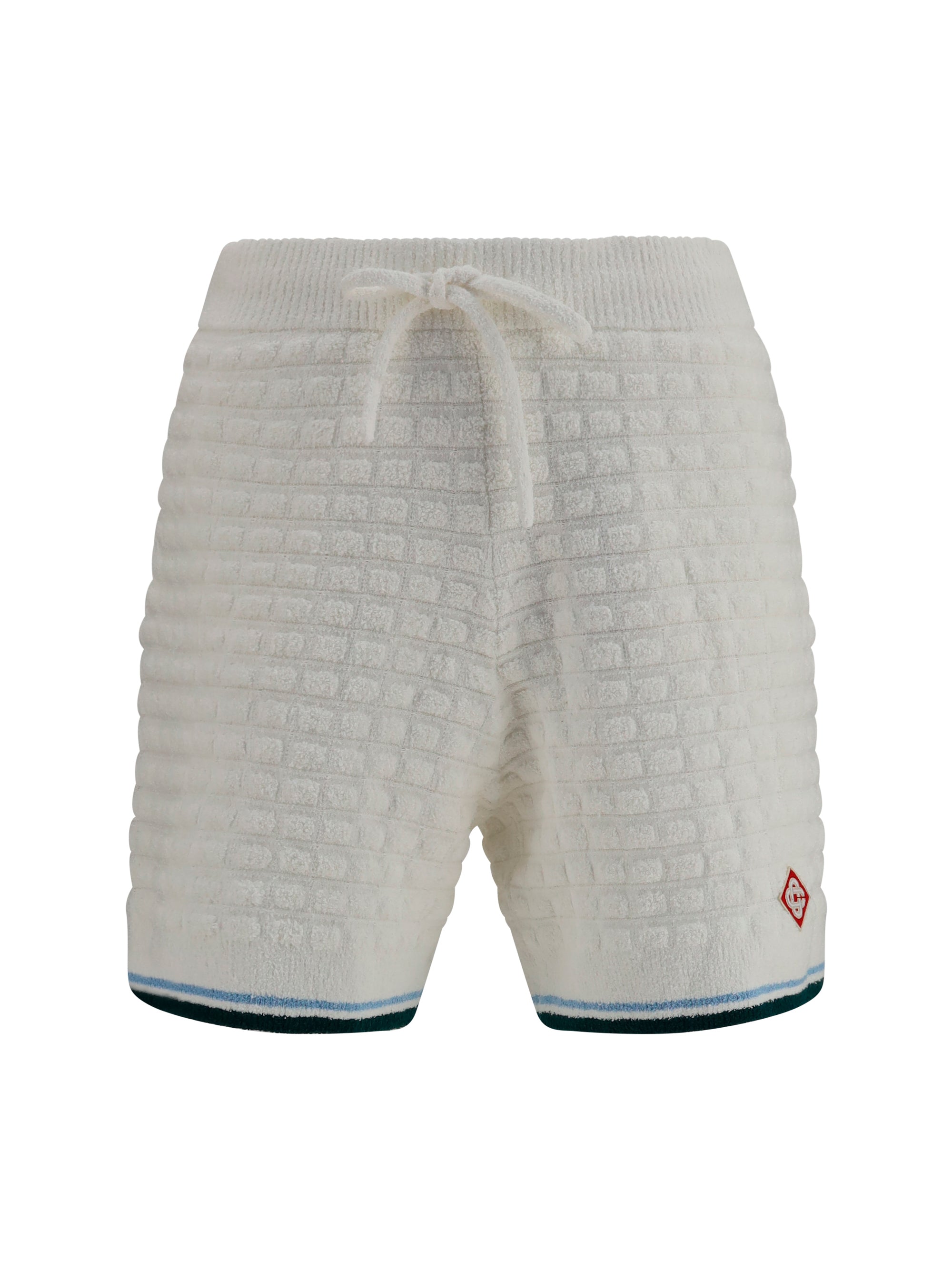 Bouclé Textured Bermuda Shorts — White