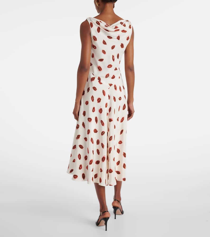 Drina printed silk midi dress