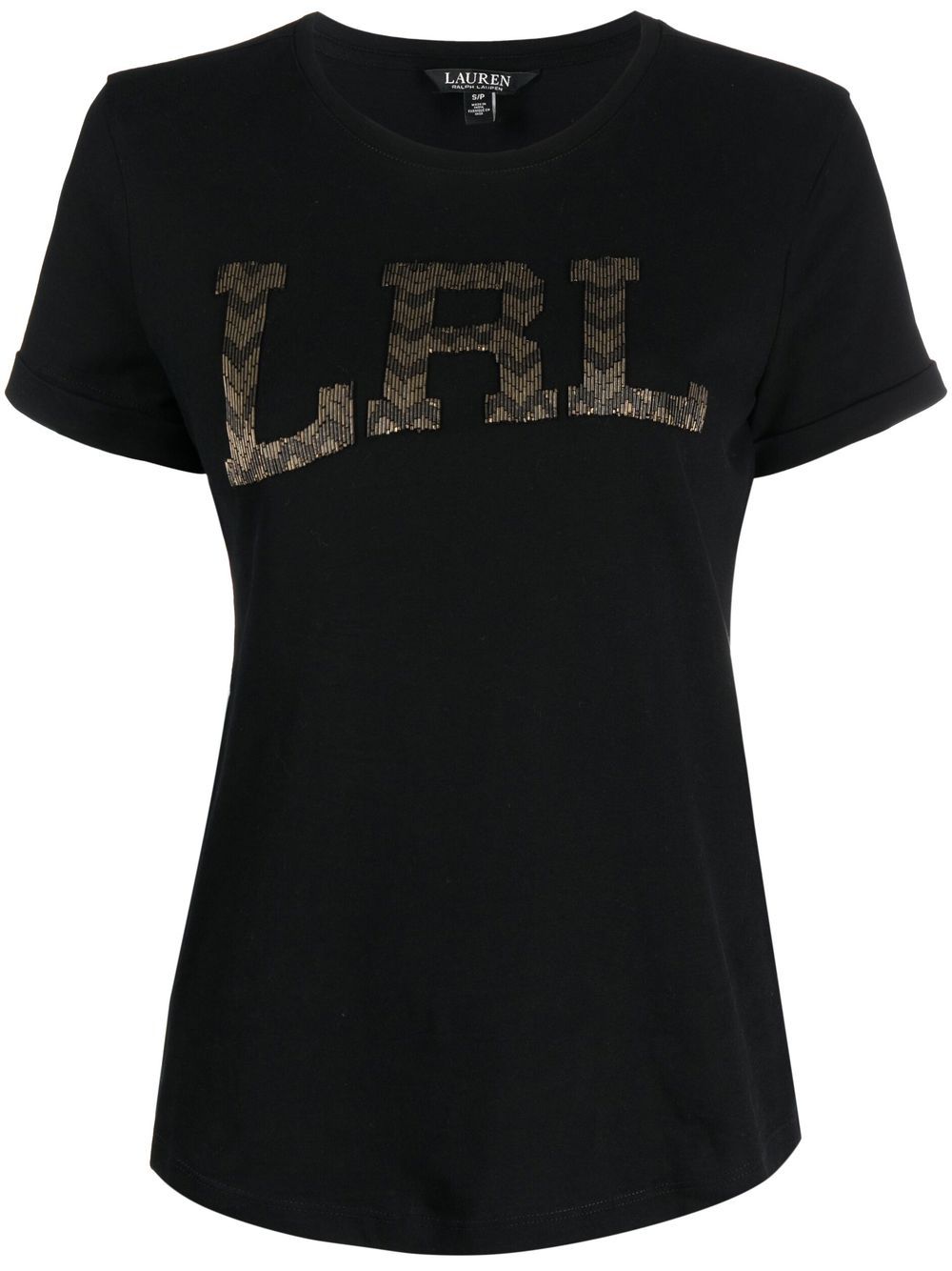 Hailly beaded-logoT-shirt - Black