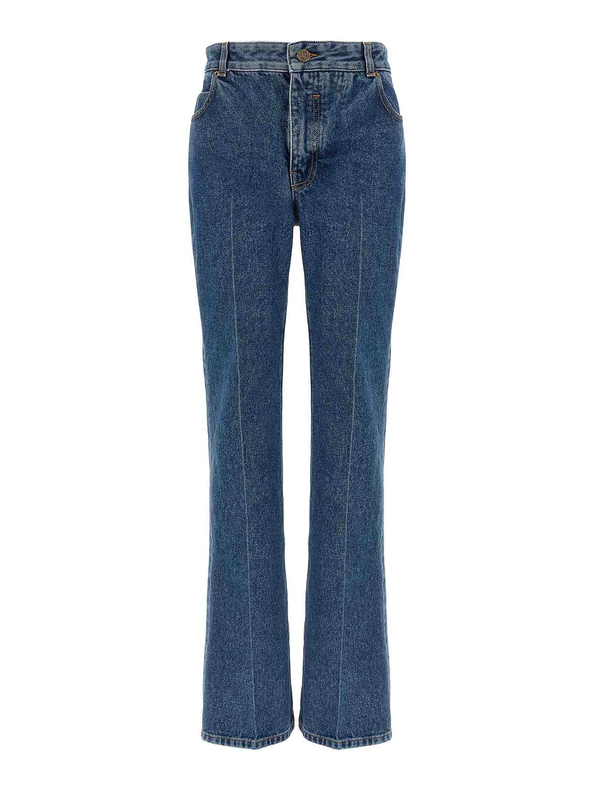 Balmain - embroidered denim trousers belt loops pocket