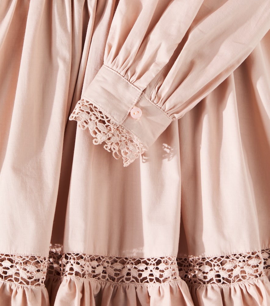 Petite Amalie Appliqué cotton poplin dress