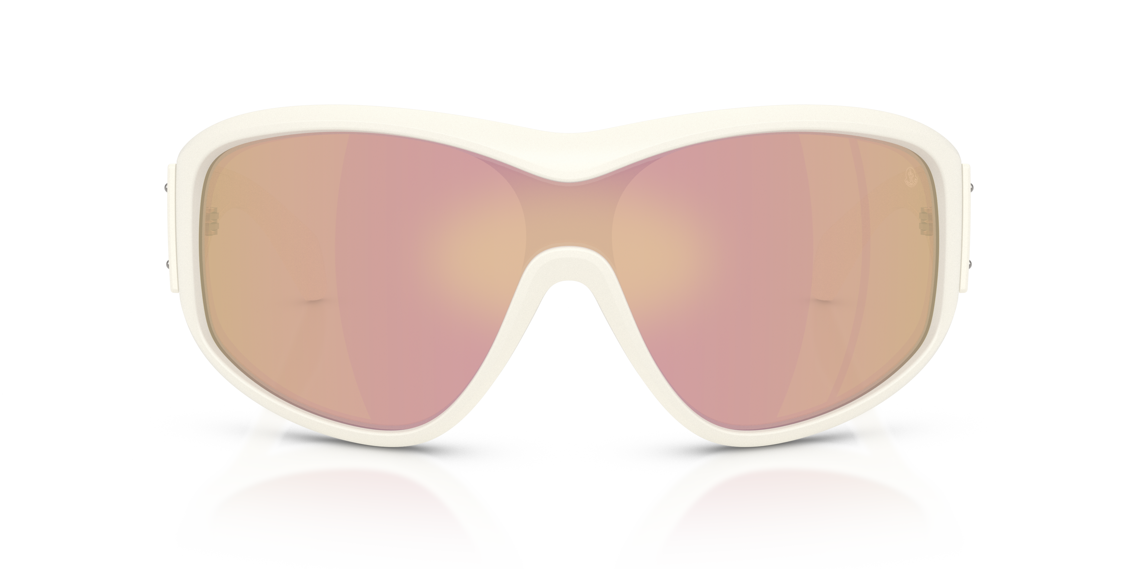 Moncler Unisex Moncler ME8016U THYRA 50367J Gafas de sol Inyectado Blanco Marrón Redonda Espejo
