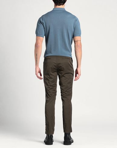 Man Pants Chocolate brown Size 34 Cotton, Silk, Elastane