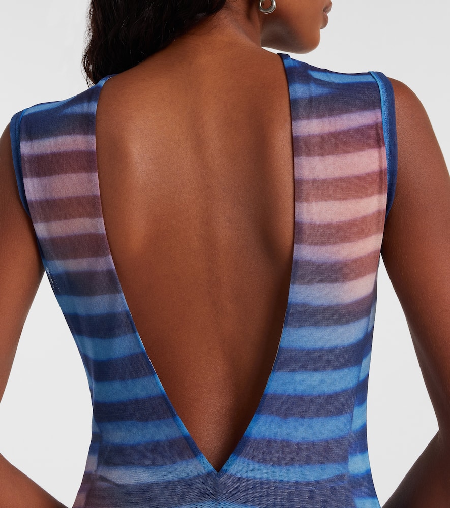 Air striped tulle maxi dress
