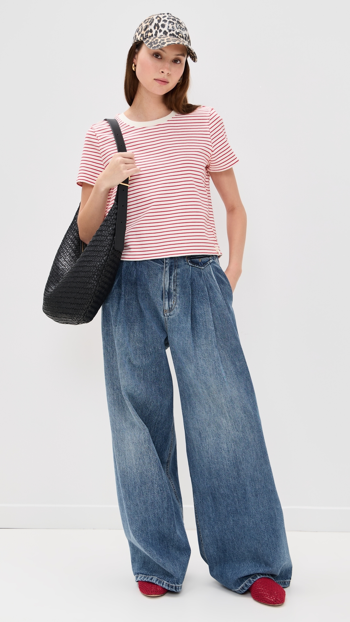 Free People Everyday Tee Stripe Ivory Combo