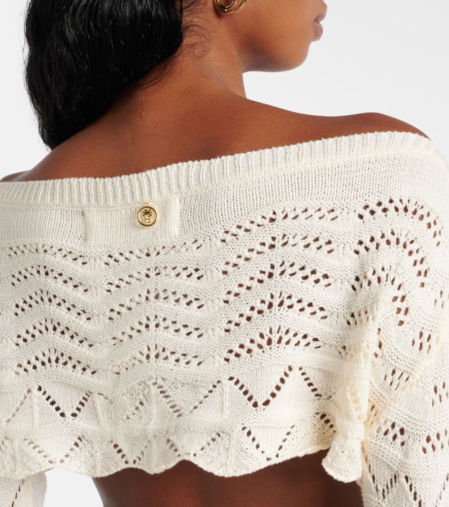 Helena striped crochet crop top