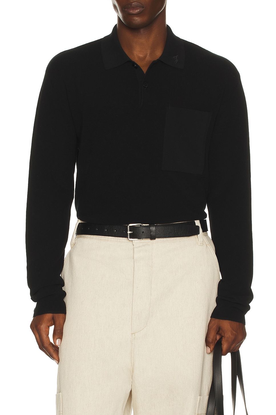 JACQUEMUS Le Polo Tricot in Black