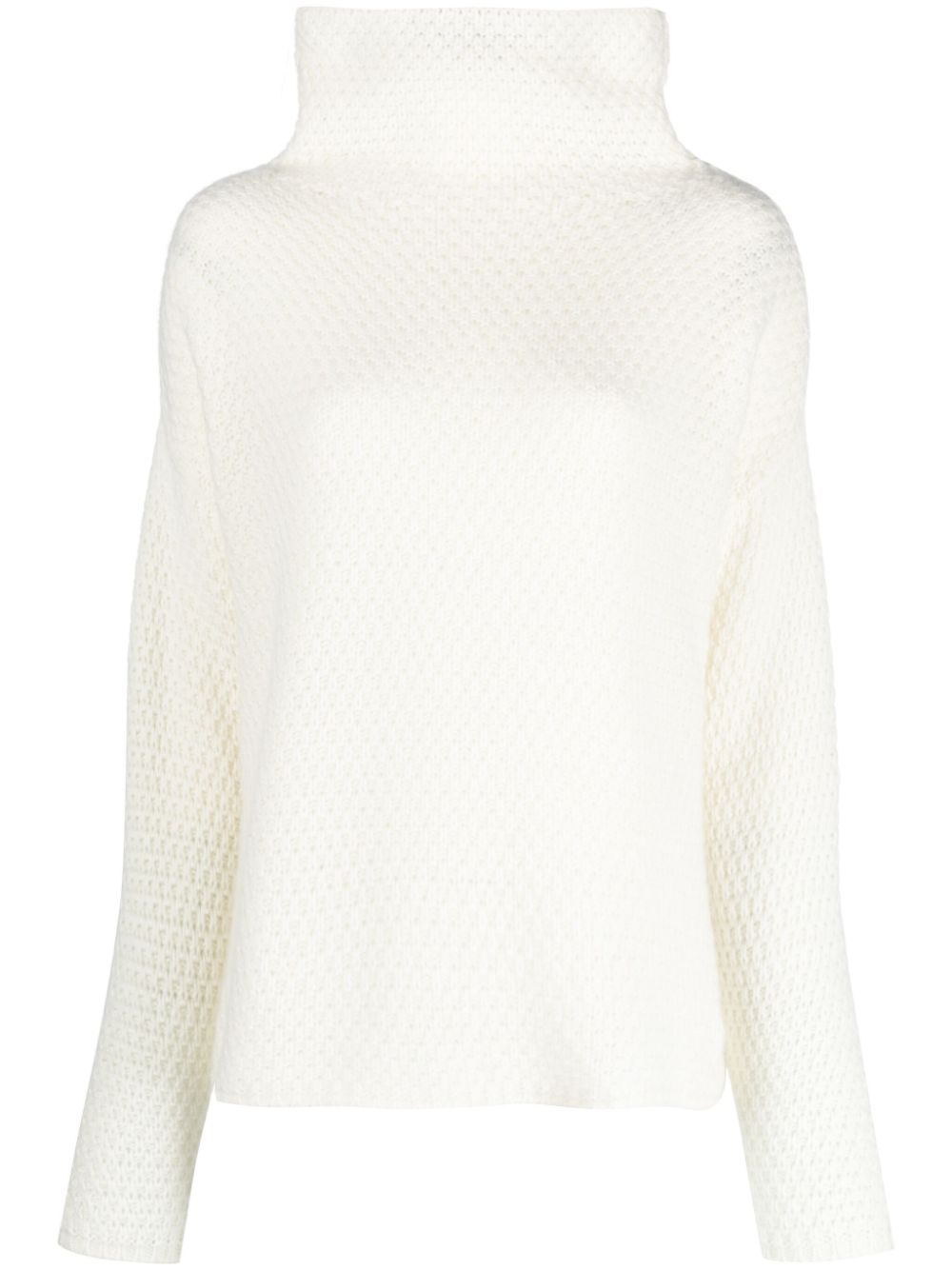 High-neck cashmere top - Neutrals