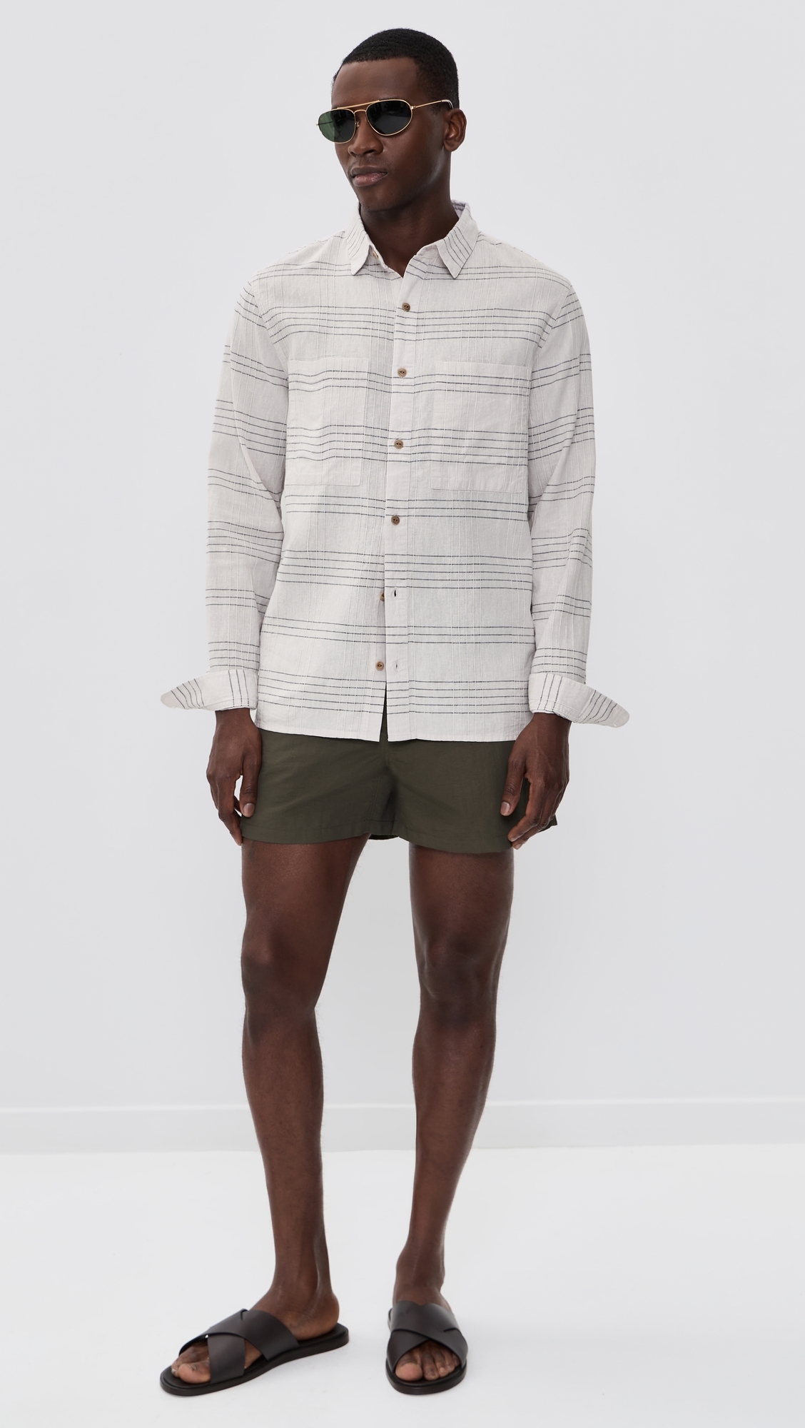 Hemp Long Sleeve Shirt White Multi