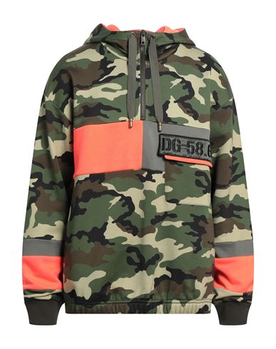 Man Sweatshirt Military green Size 48 Cotton, Polyester