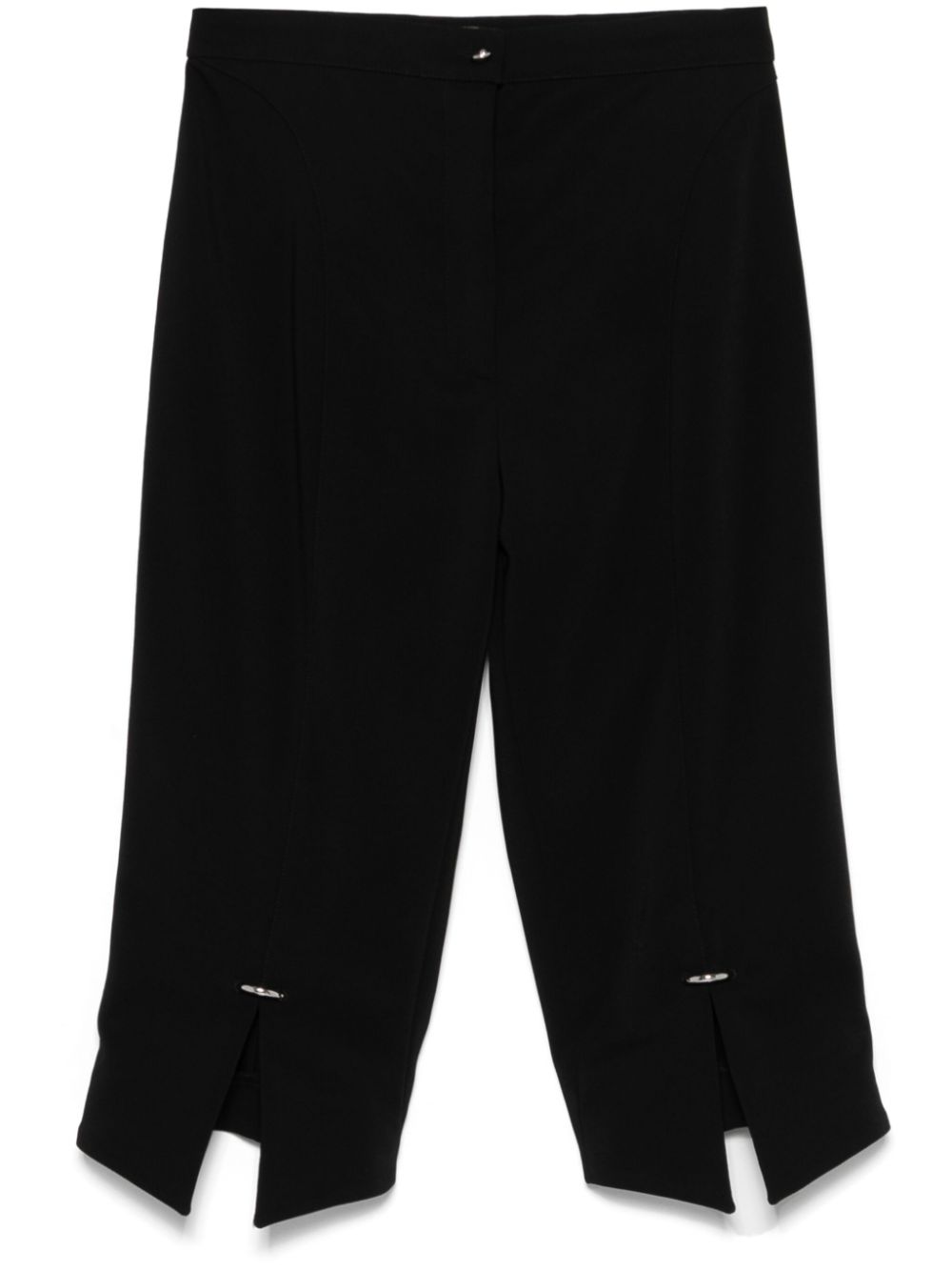 Pierced cropped trousers - Black
