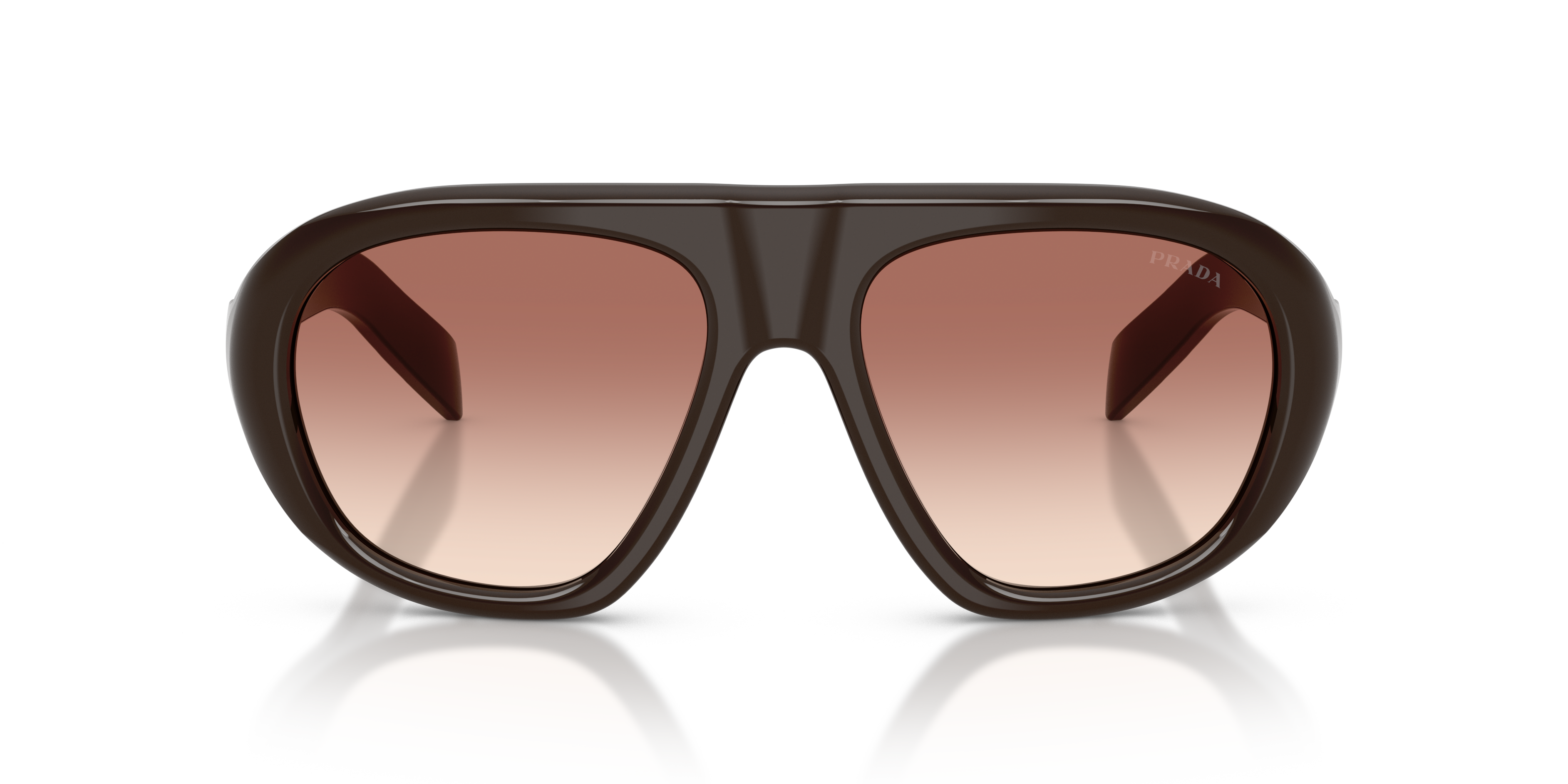 Prada Woman Prada PR C05S 27I70X Sunglasses Acetate Brown Brown Geometric Normal Nuanced