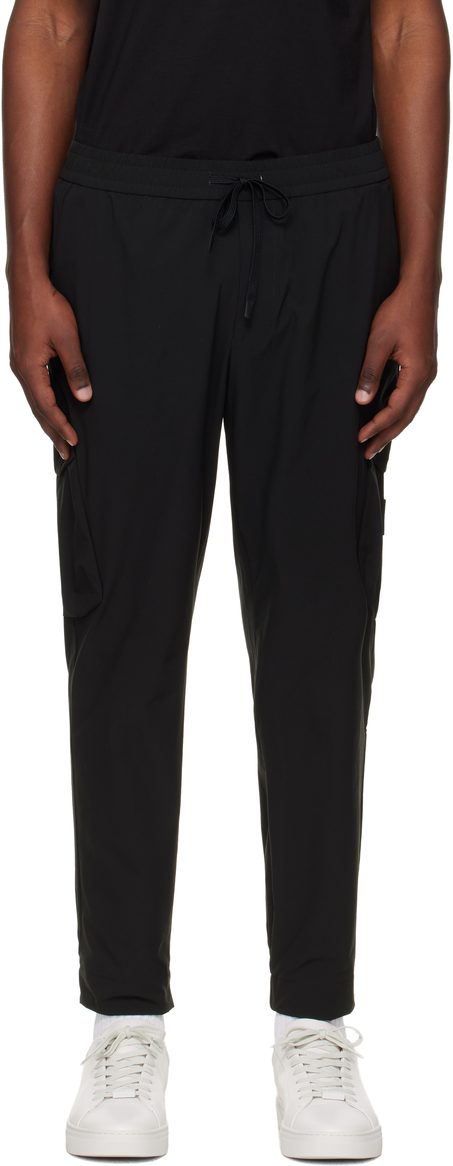 Black Tapered-Fit Cargo Pants
