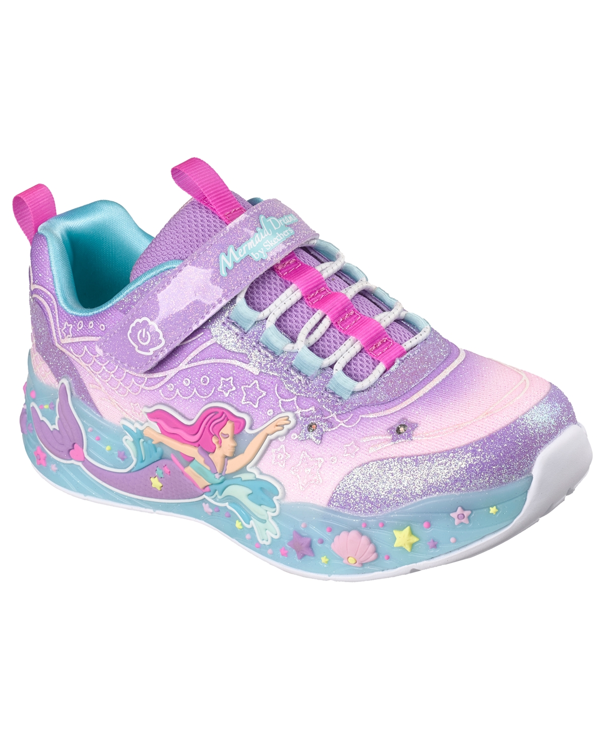 Toddler Girls S-Lights: Mermaid Dreams Light-Up Fastening Strap Casual Sneakers from Finish Line - Multi