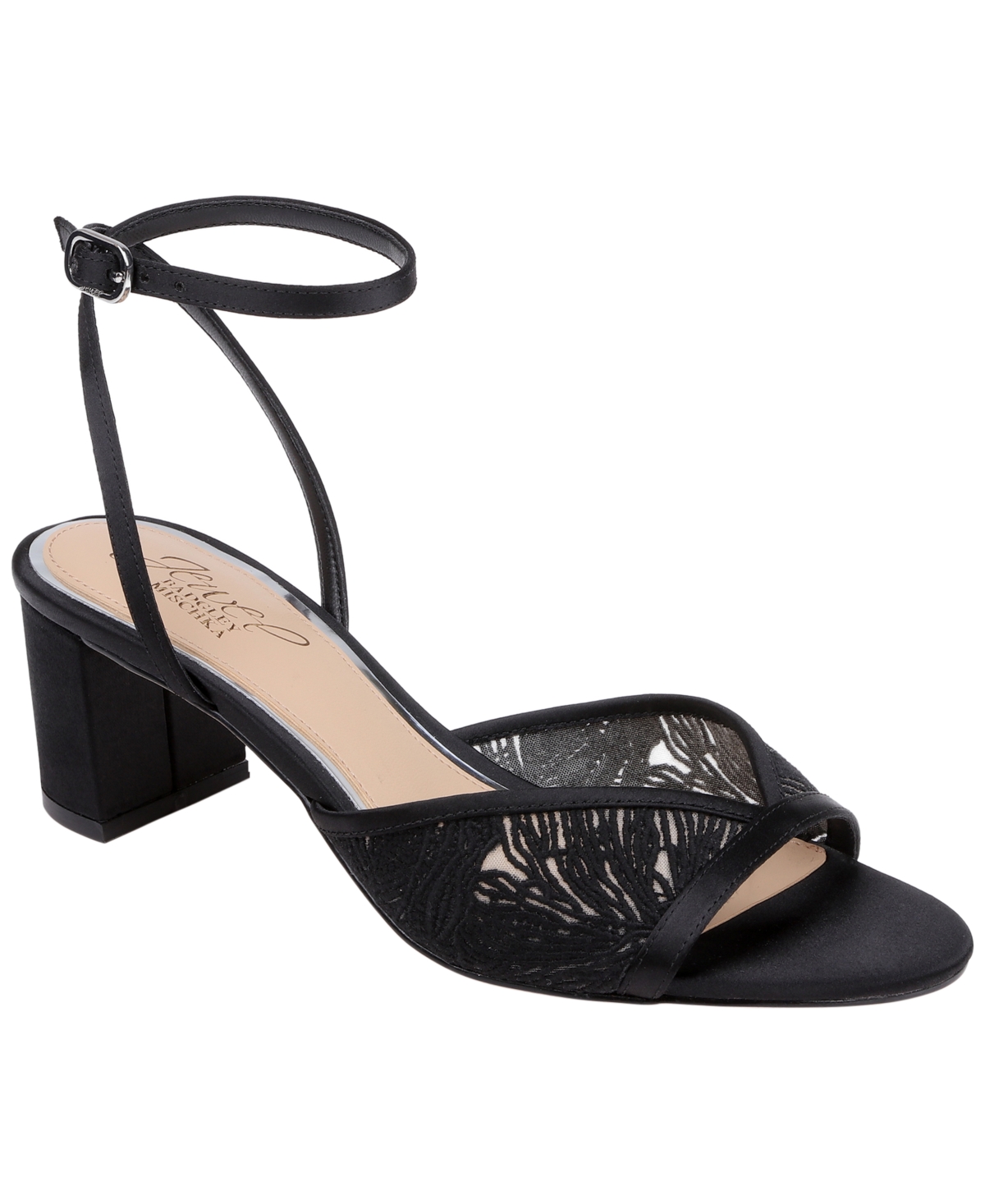 Women's Zaira Round Toe Sandals - Black Satin