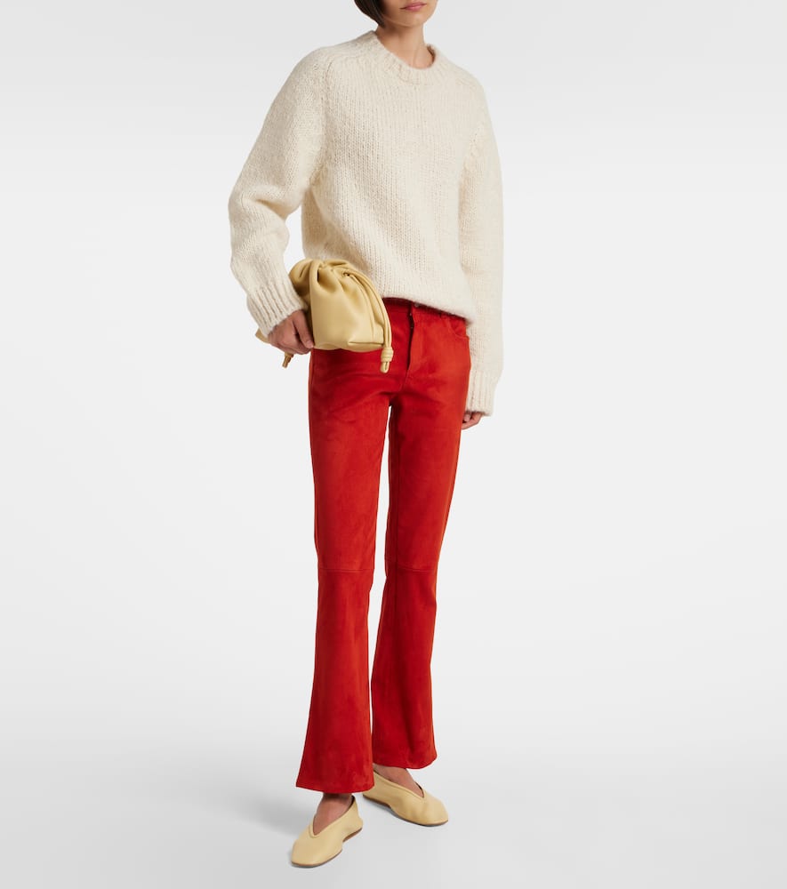 Dean 22 low-rise suede flared pants