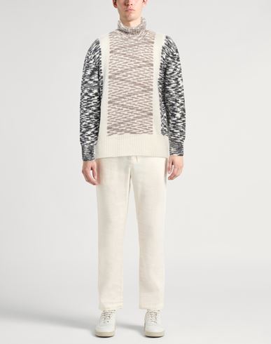 Daniele Fiesoli Man Turtleneck Ivory Size L Merino Wool, Polyamide, Recycled nylon