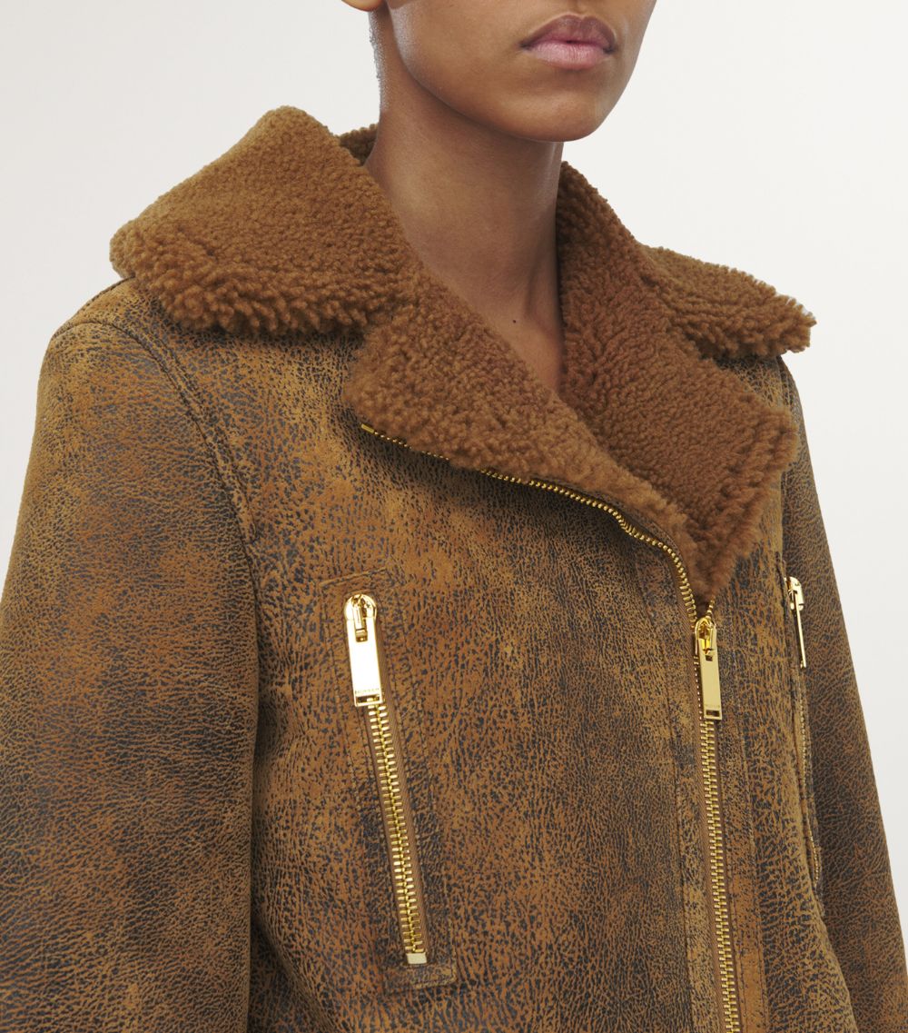 Leather Shearling Aviator Jacket