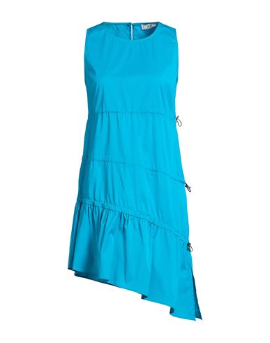 Woman Mini dress Turquoise Size 4 Cotton, Polyamide, Nylon