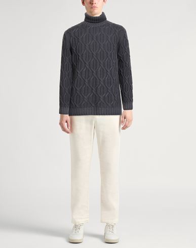 Man Turtleneck Charcoal Size 38 Virgin Wool, Cashmere