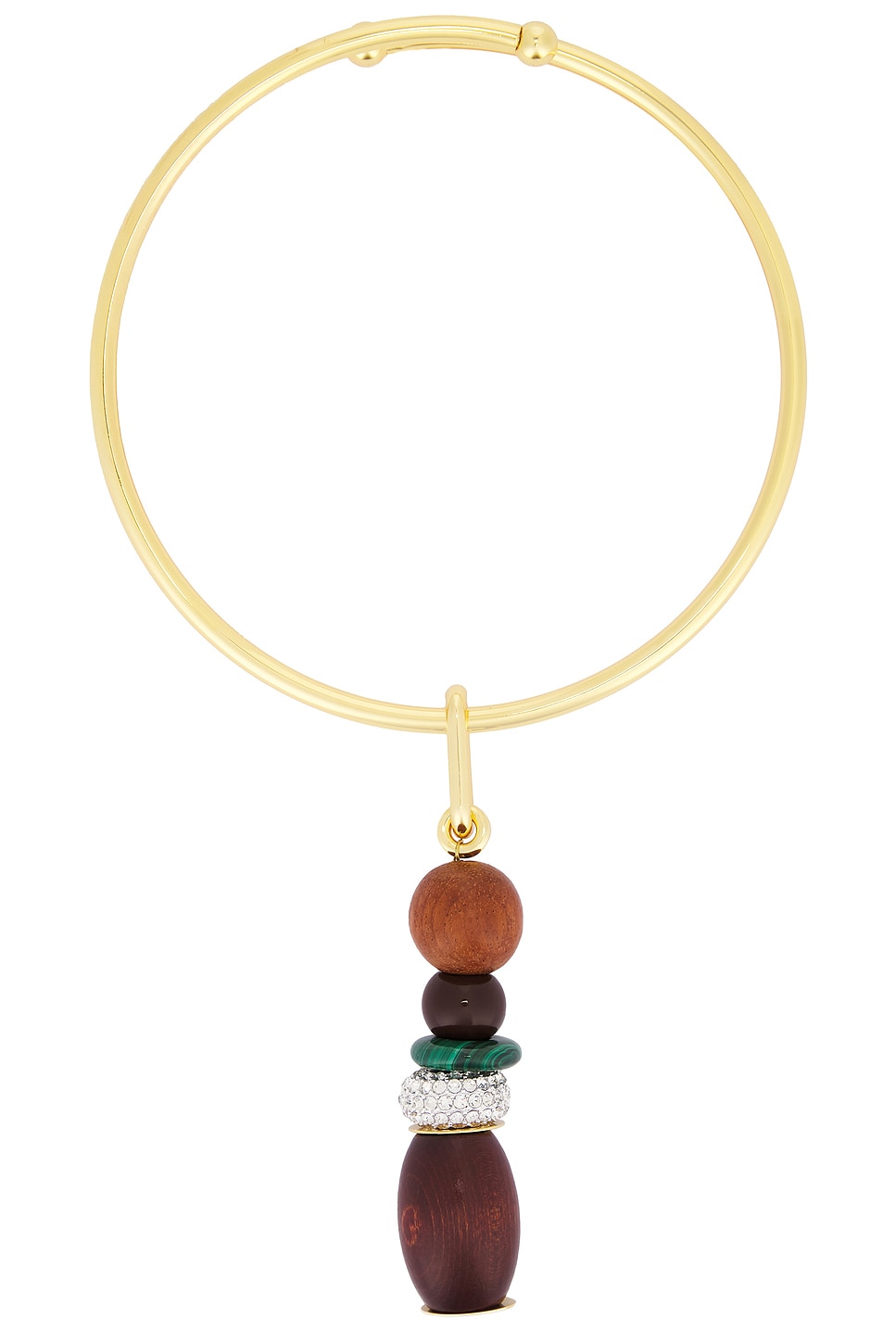 Timeless Pearly Hanging Beads Necklace in Multi - Metallic Gold,Brown. a