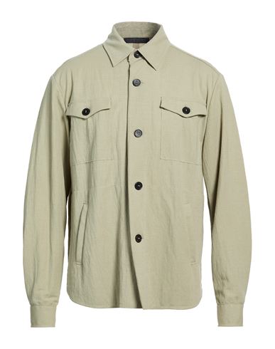 Man Shirt Sage green Size 38 Viscose, Polyamide
