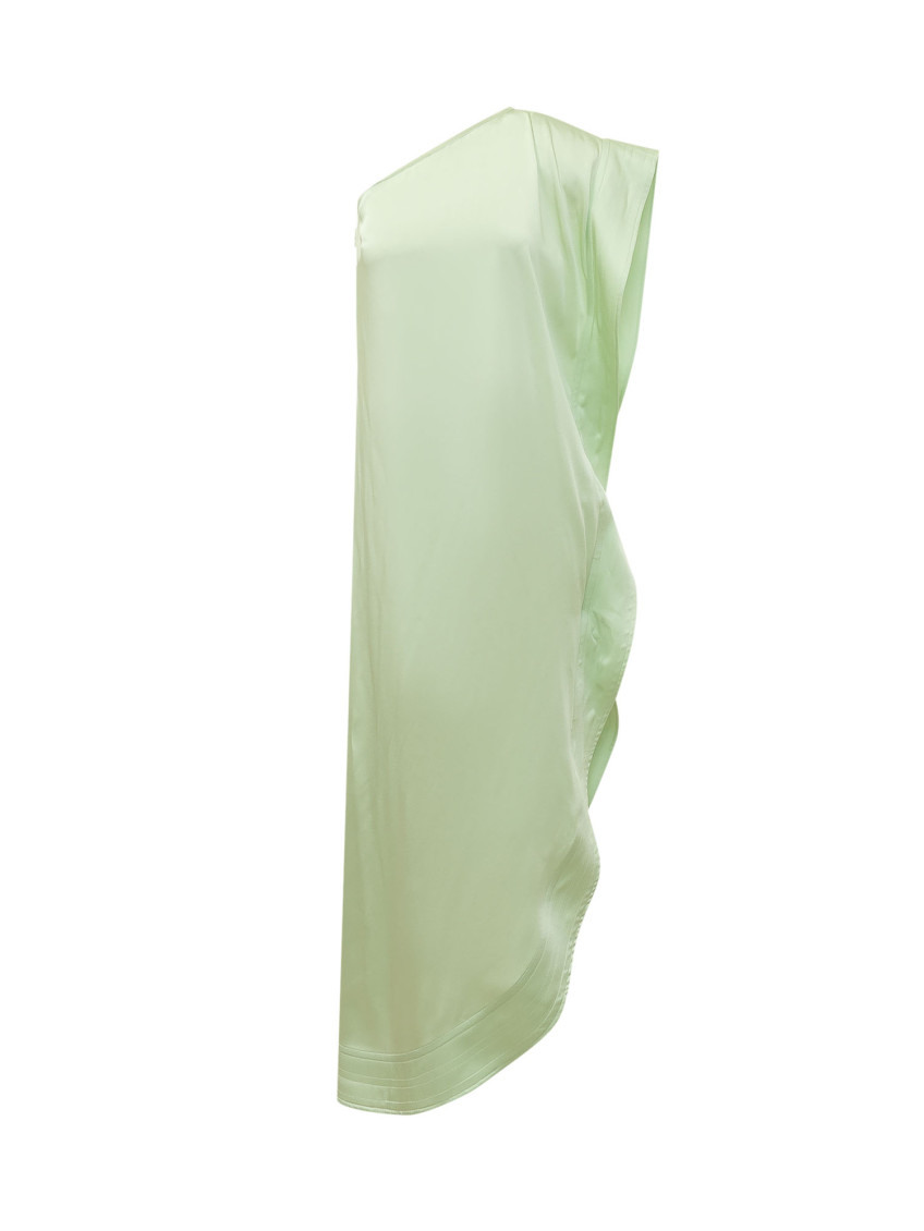 Stella Mccartney - one shoulder satin draped evening gown