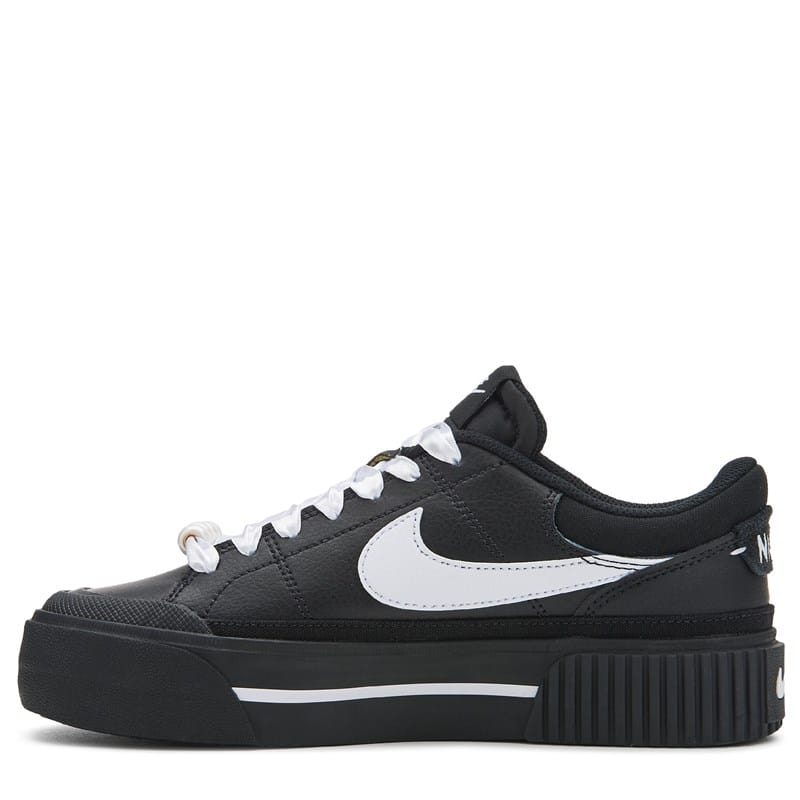 Women's Court Legacy Lift Platform Sneakers (Black/White Beaded)