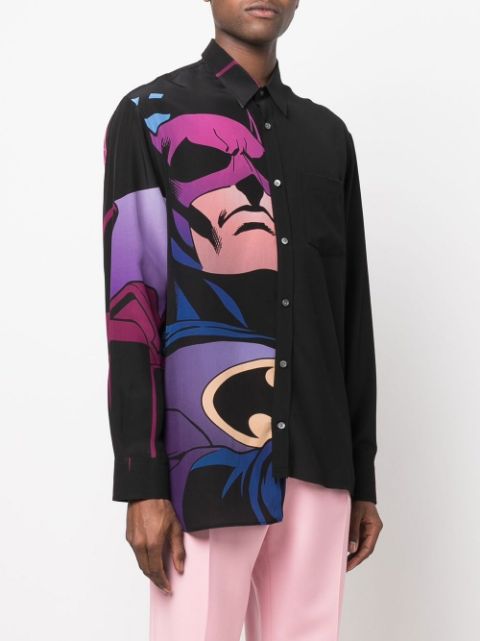 バットマンプリント アシンメトリーシャツ