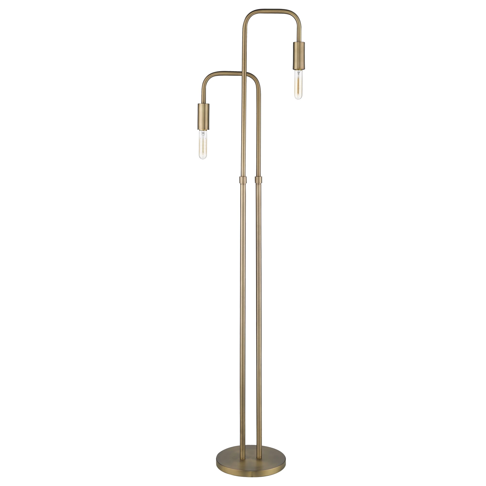 Aged Brass Two Light Floor Lamp from the Perret Collection