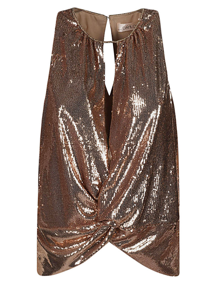 Golden Golden Sequin Cropped Top