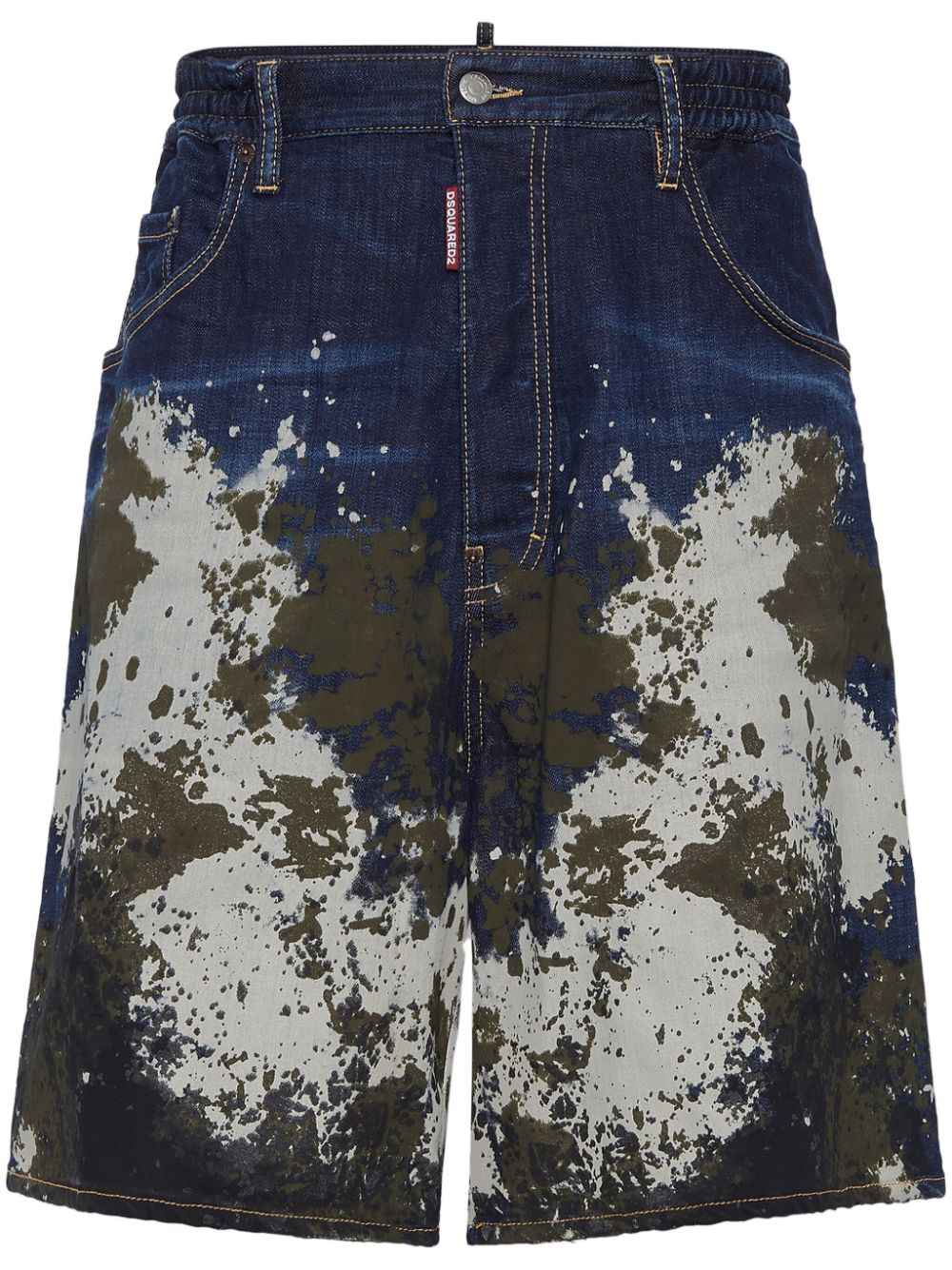 Stretch-cotton denim shorts - Blue