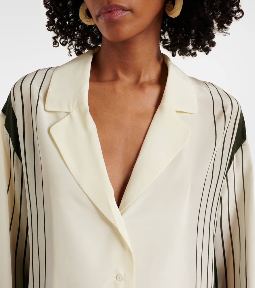Leilana striped silk crêpe de chine shirt