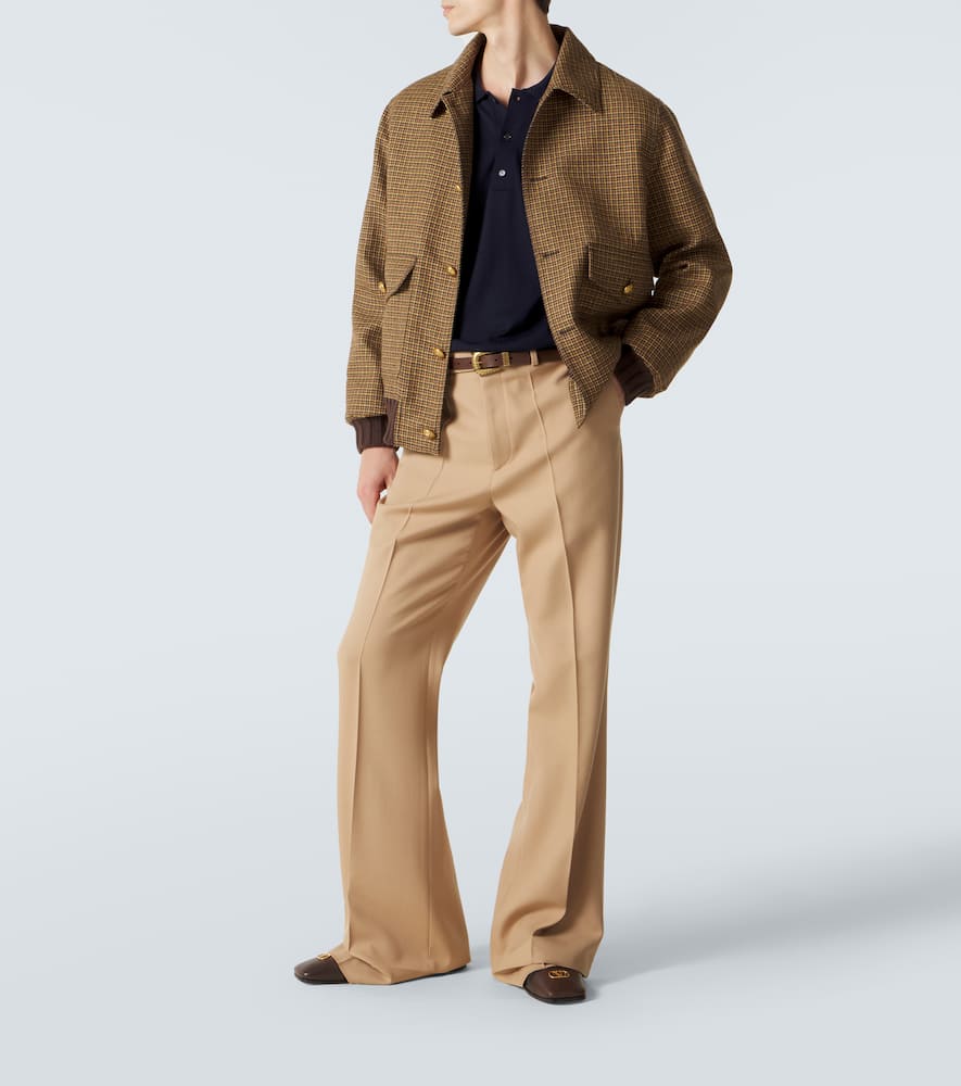 Virgin wool gabardine flared pants