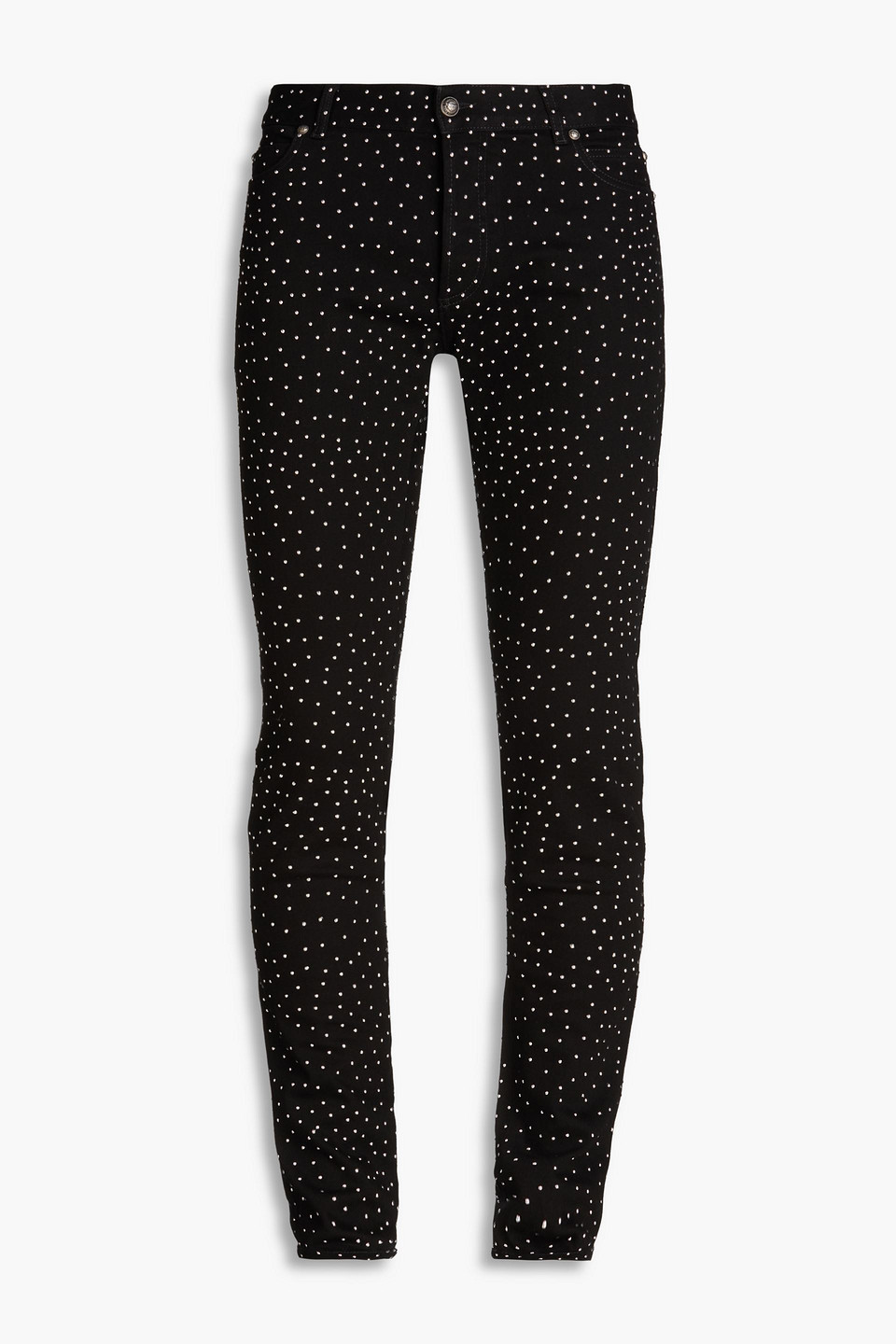 Skinny-fit studded denim jeans - Black - 31