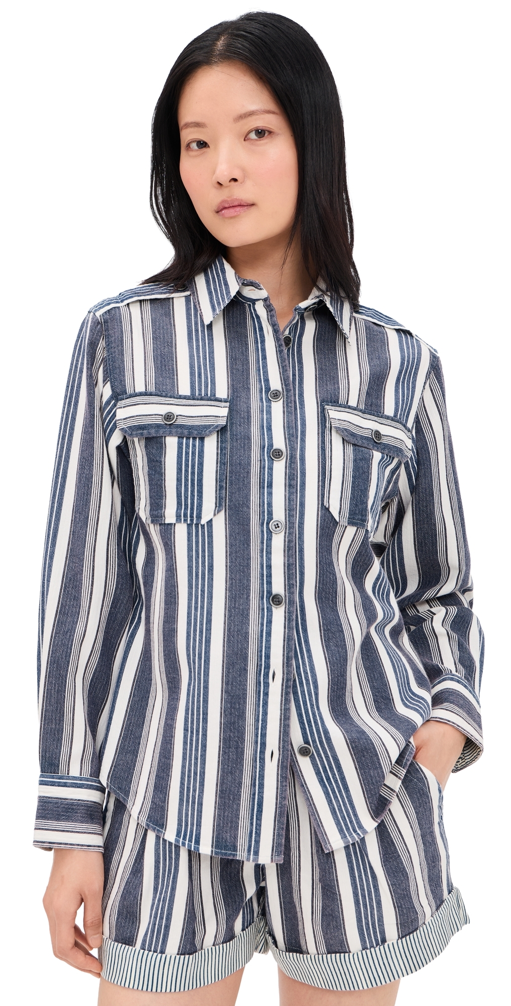 Gelva Shirt Ecru/Blue