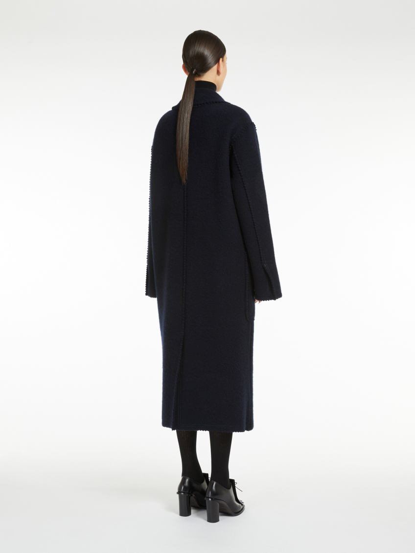 Navy Blue Jene Wool Knit Coat