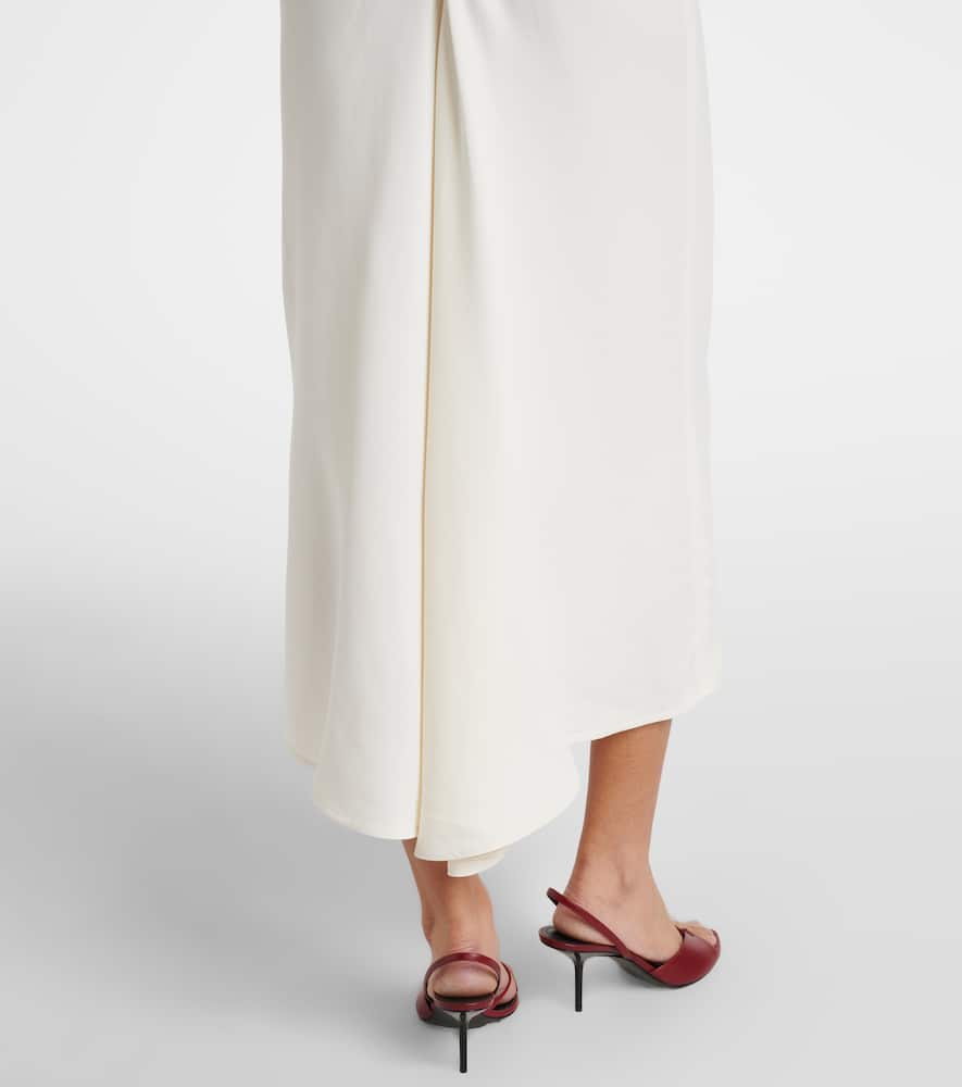 Asymmetric cady midi dress