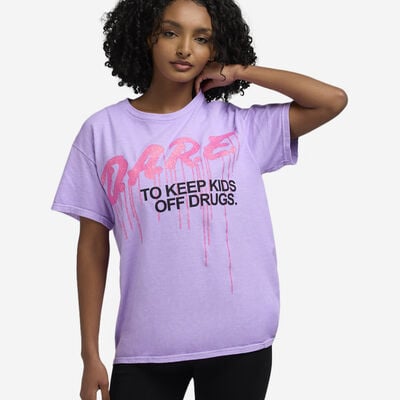 Women's Dare Spray Drip Glitter T-Shirt in Purple