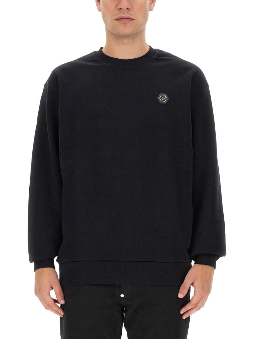 Sweatshirt With Rhinestone Logo