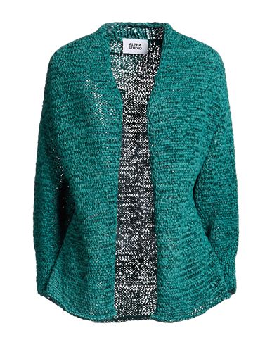 Woman Cardigan Dark green Size 10 Polyester, Polyamide