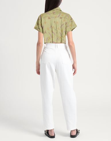 Woman Shirt Sage green Size L Cotton