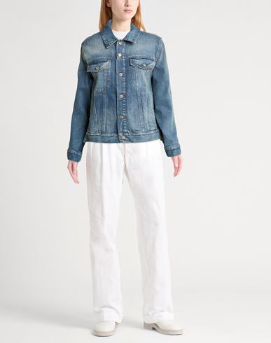 Woman Denim outerwear Blue Size 2 Cotton