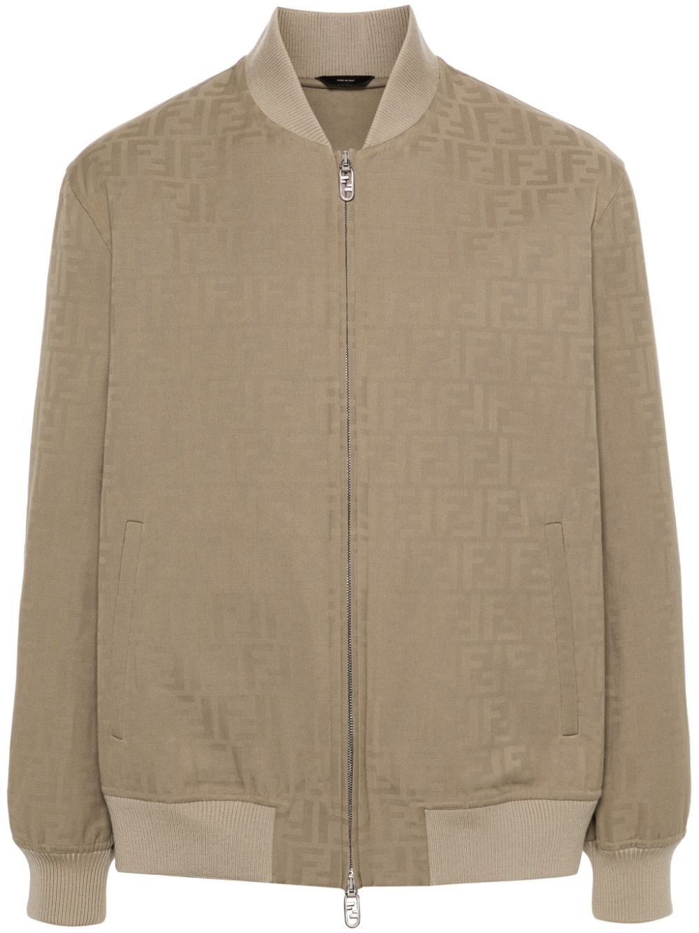 Zucca-jacquard bomber jacket - Brown