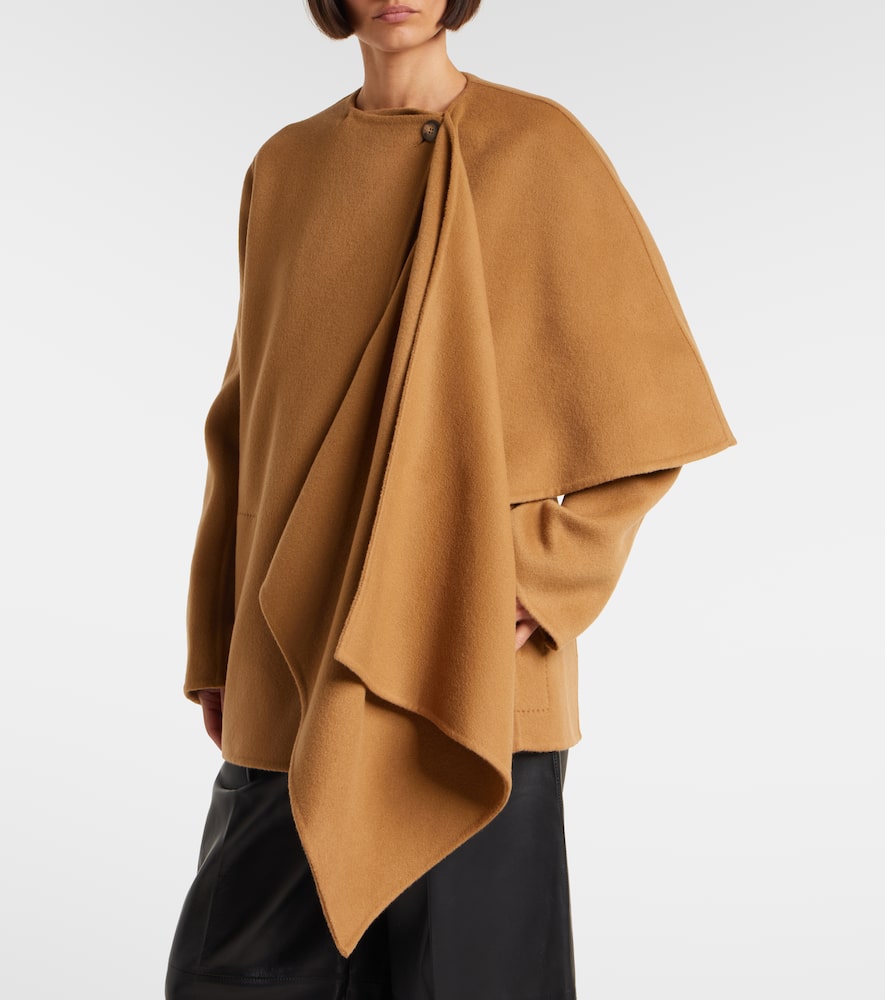 Dak caped wool-blend coat